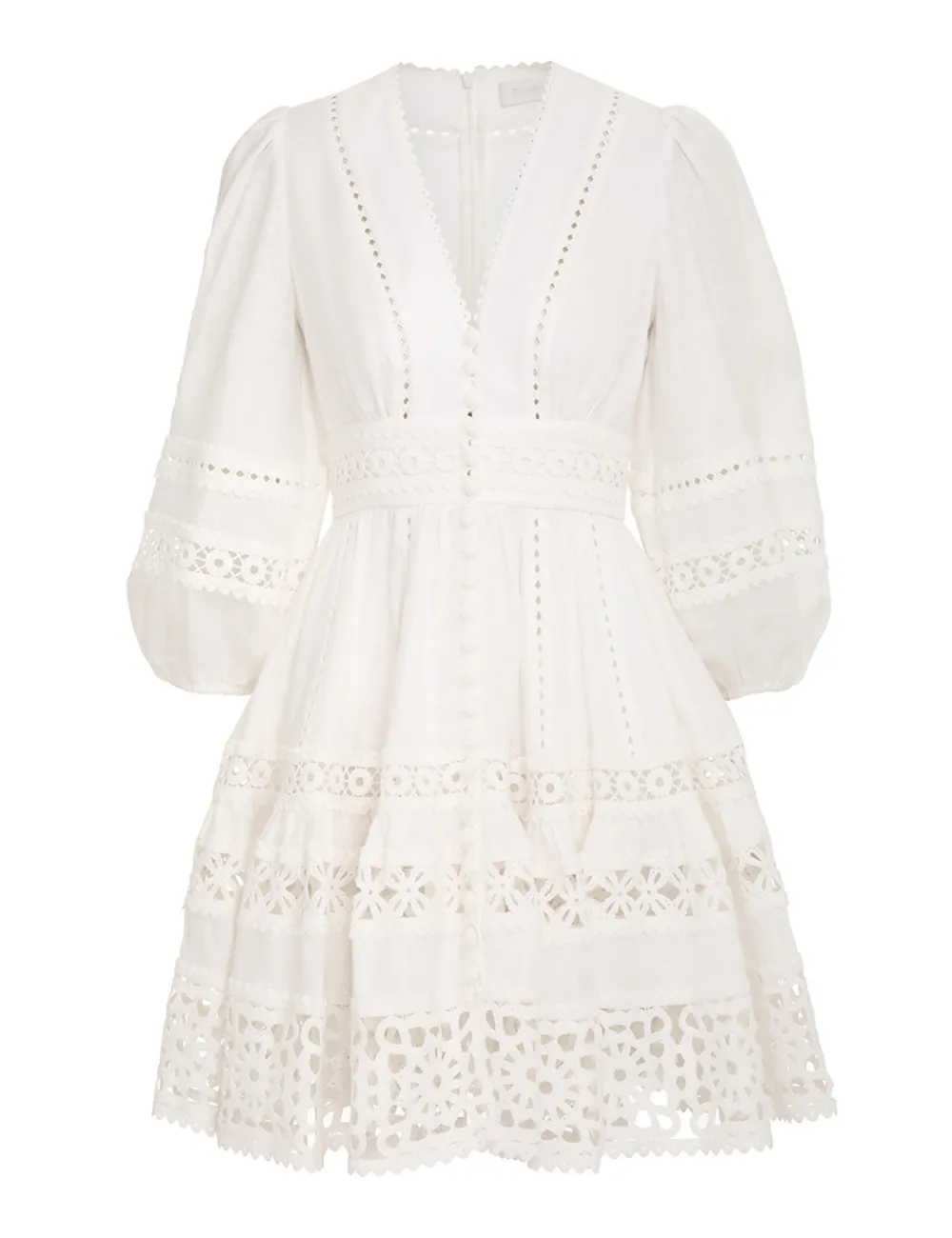 ZIMMERMANN Devi Spliced Billow Mini Dress-Women Dresses & Coverups