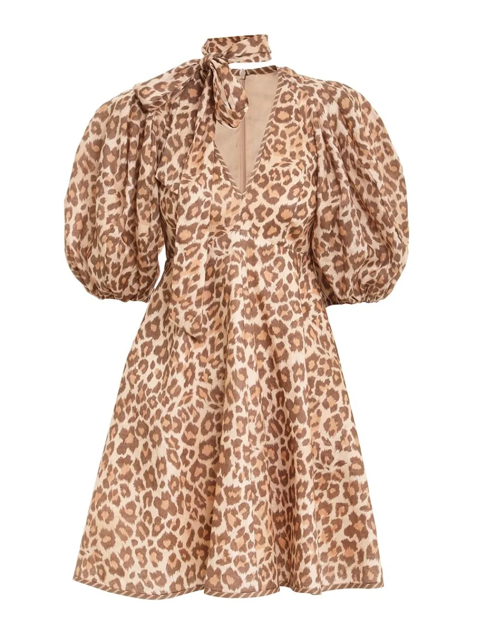 ZIMMERMANN Tie Neck Mini Dress-Women Dresses
