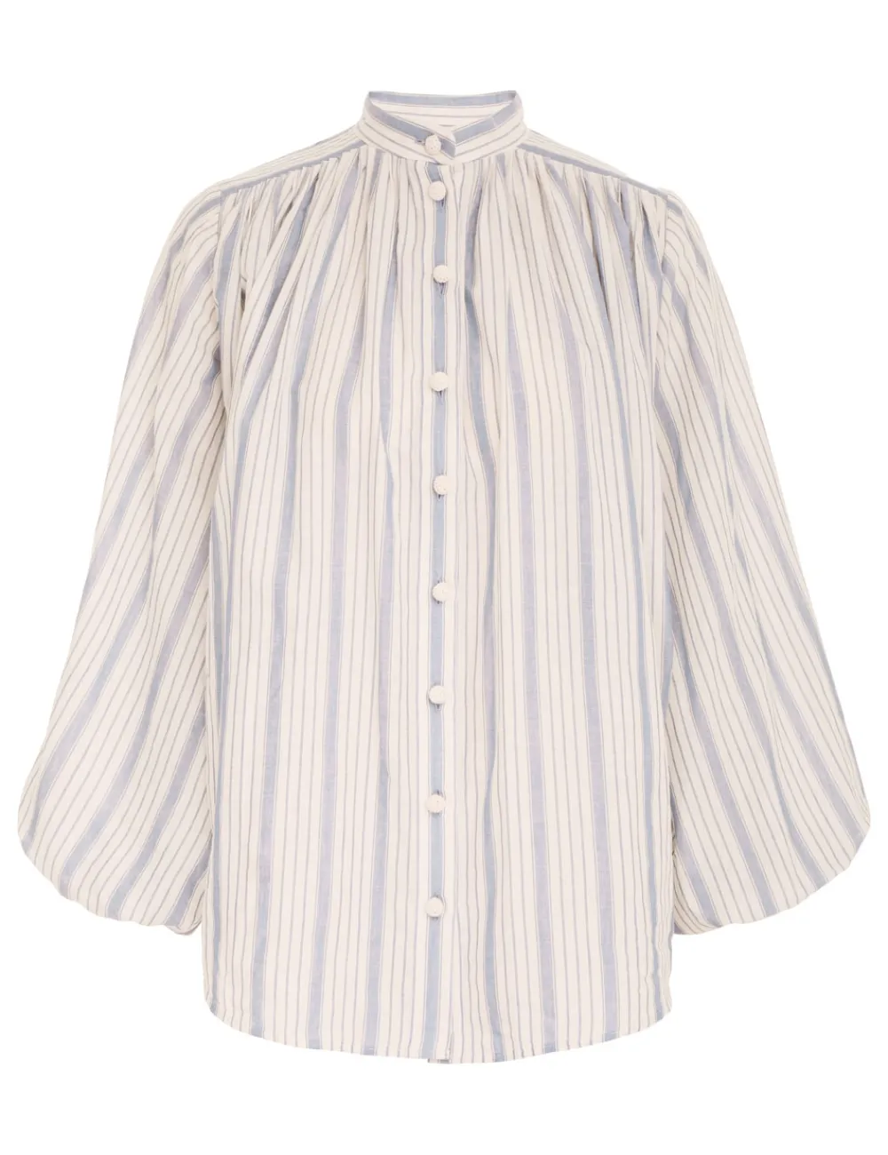 ZIMMERMANN Chintz Striped Billow Blouse-Women In Denim