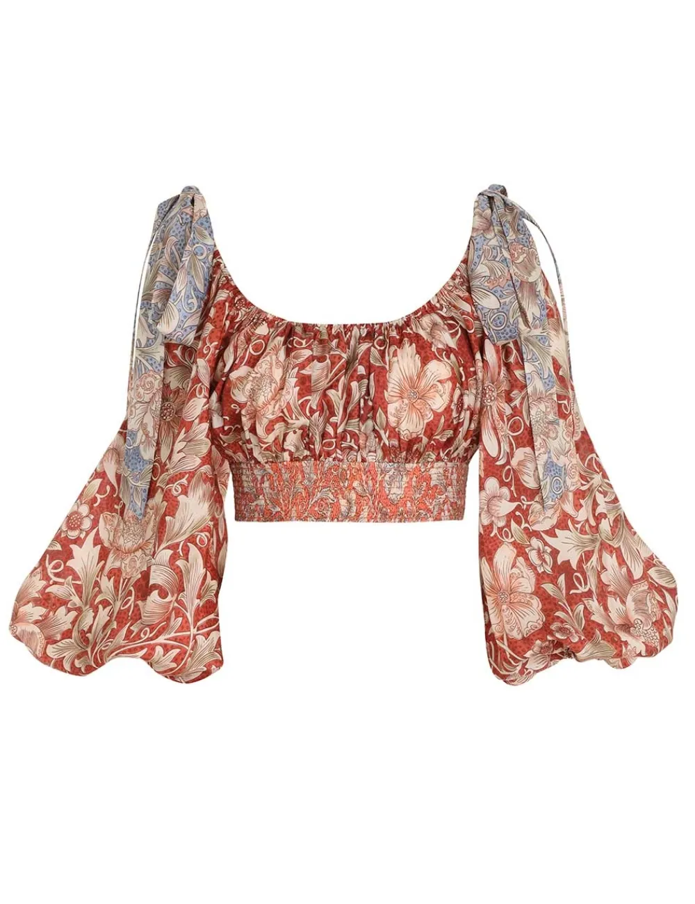 ZIMMERMANN Chintz Billow Sleeve Crop Top-Women Clothing
