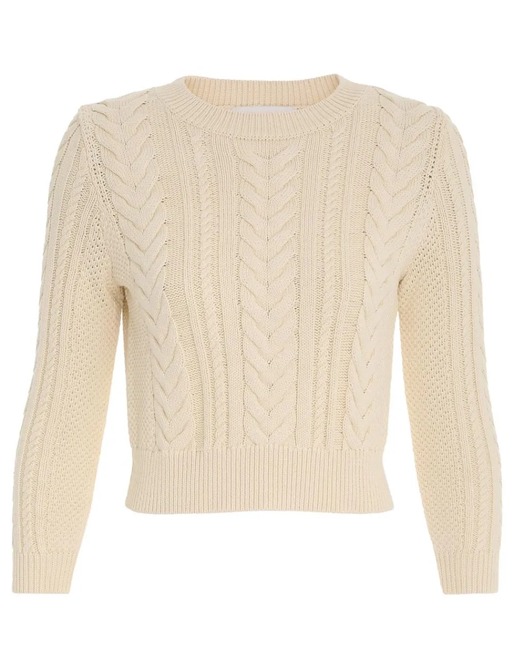 ZIMMERMANN Devi Cable Knit Top-Women Clothing
