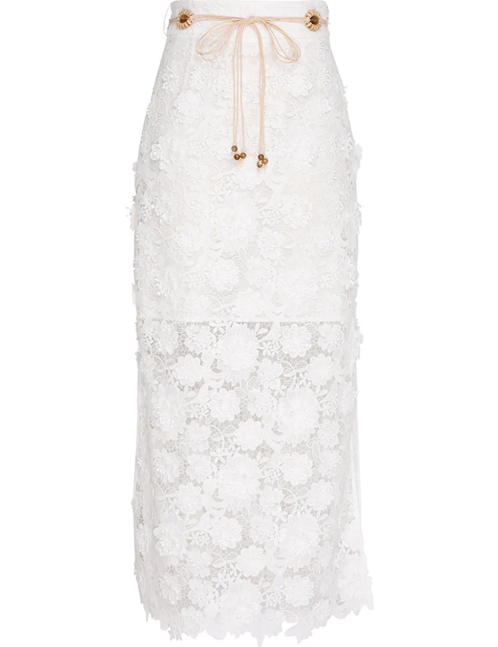 ZIMMERMANN Raie Lace Flower Skirt-Women Clothing