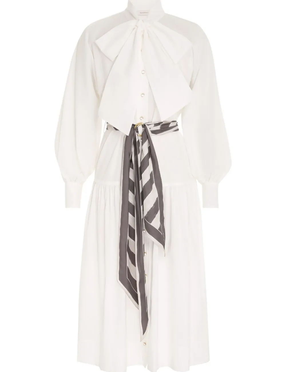 ZIMMERMANN Lyrical Scarf Tie Shirt Dress-Women Dresses