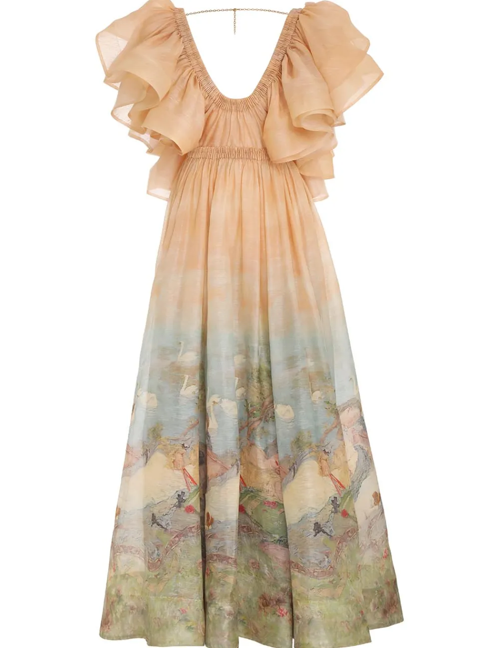 ZIMMERMANN Lyrical Frill Neck Gown-Women Luminosity