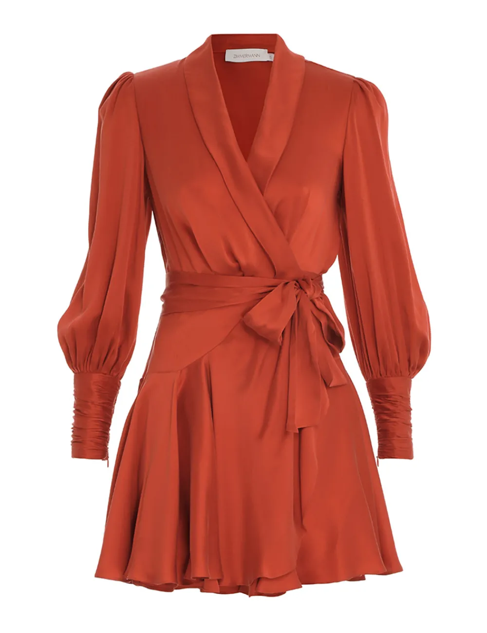 ZIMMERMANN Silk Wrap Mini Dress-Women Clothing