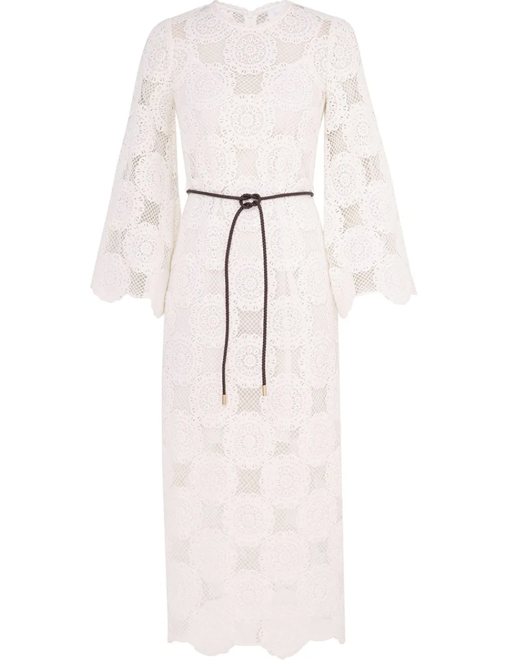 ZIMMERMANN Junie Lace Midi Dress-Women Clothing