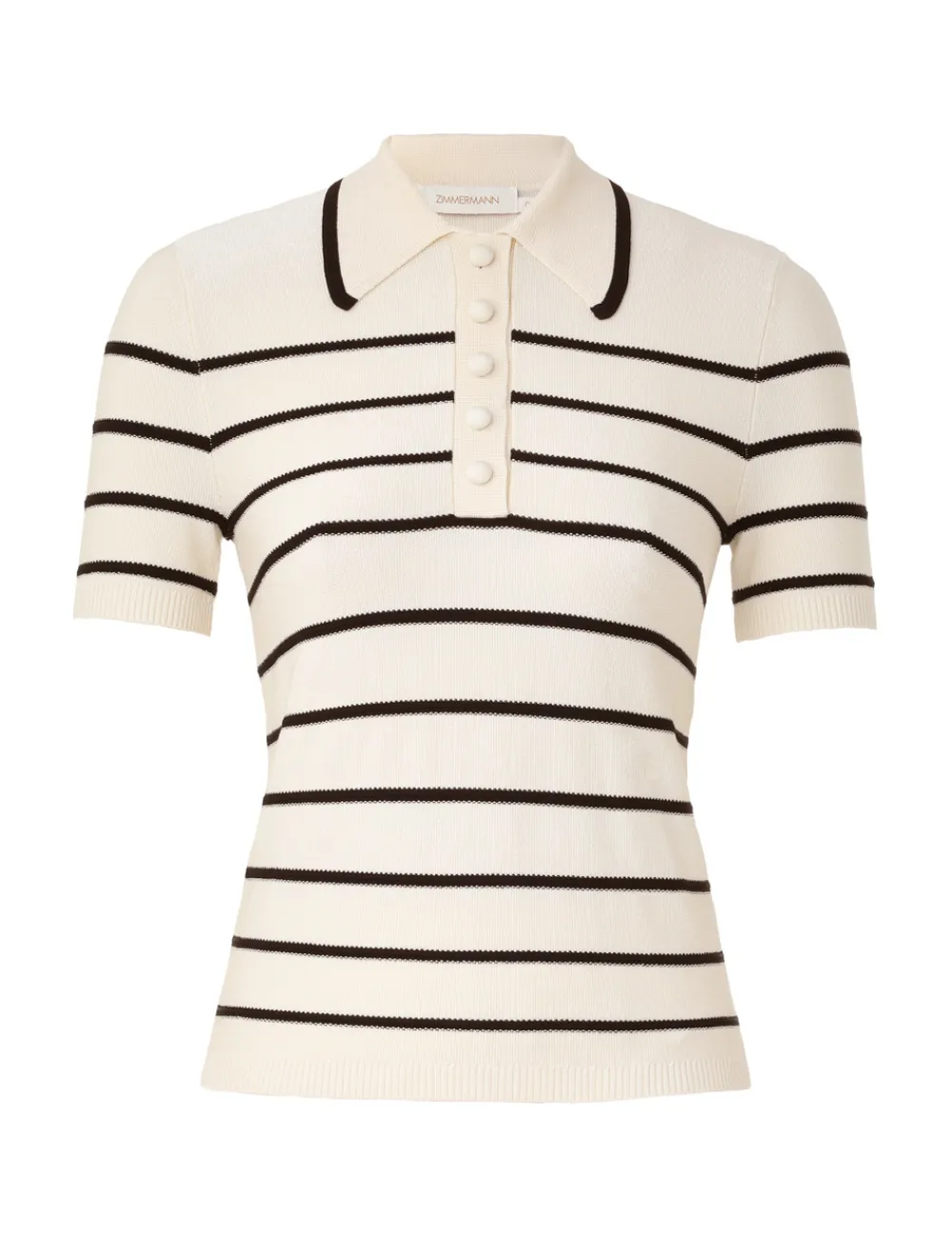 ZIMMERMANN Matchmaker Knit Stripe Polo-Women Clothing