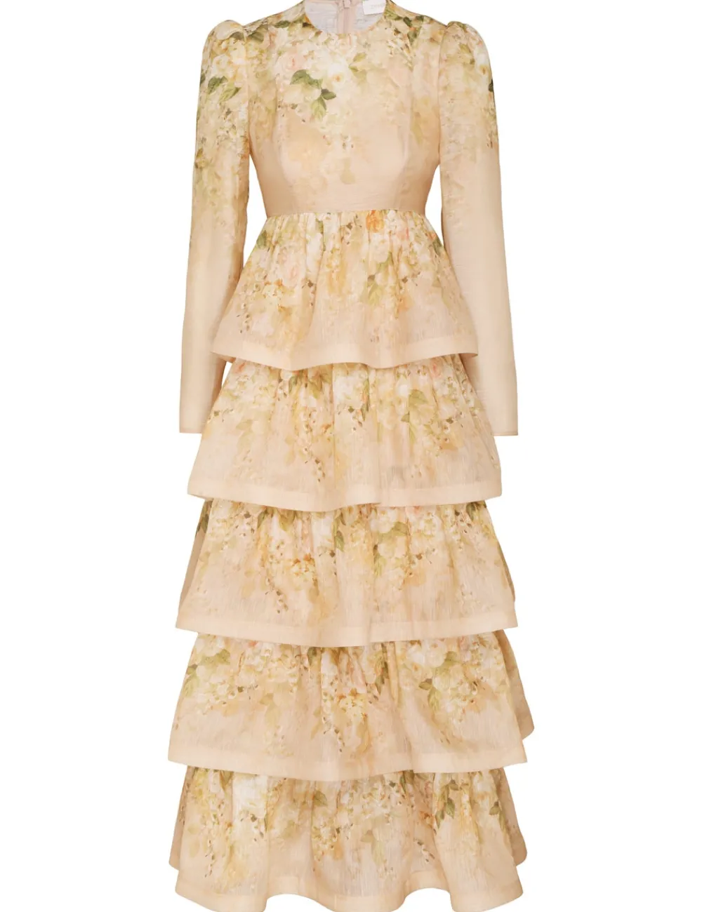 ZIMMERMANN Sensory Tiered Midi Dress-Women Clothing