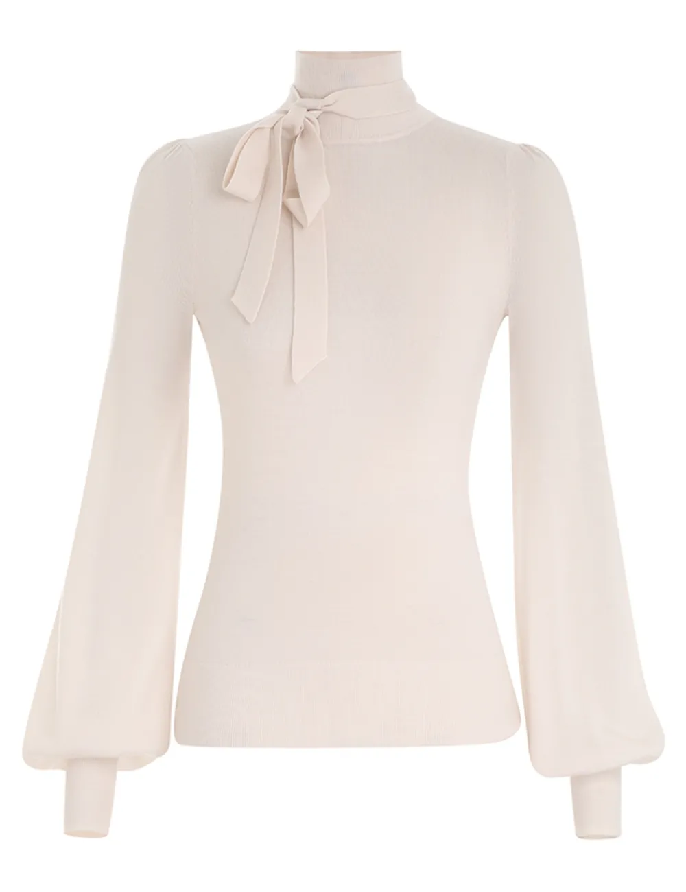 ZIMMERMANN Blouson Tie-Neck Sweater-Women Knitwear