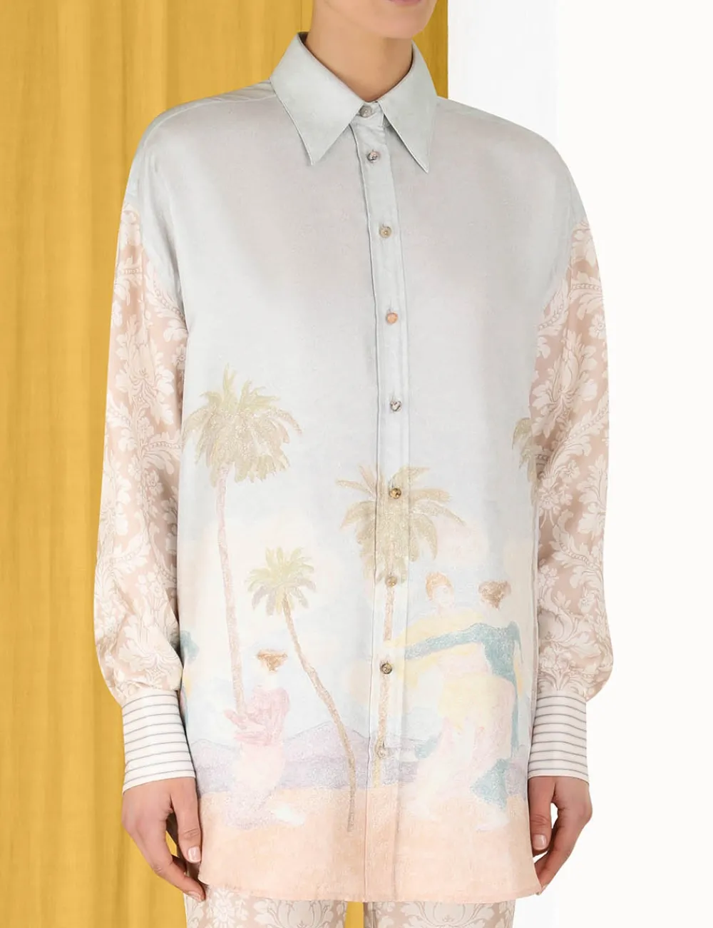 ZIMMERMANN Sensory Spliced Shirt-Women Tops