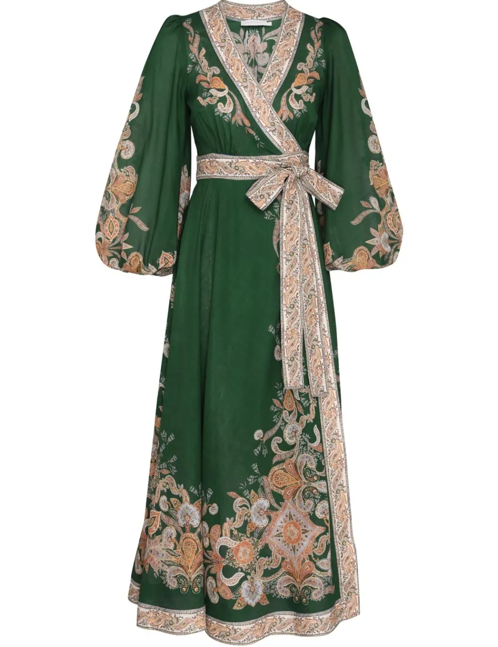 ZIMMERMANN Devi Wrap Midi Dress-Women Clothing