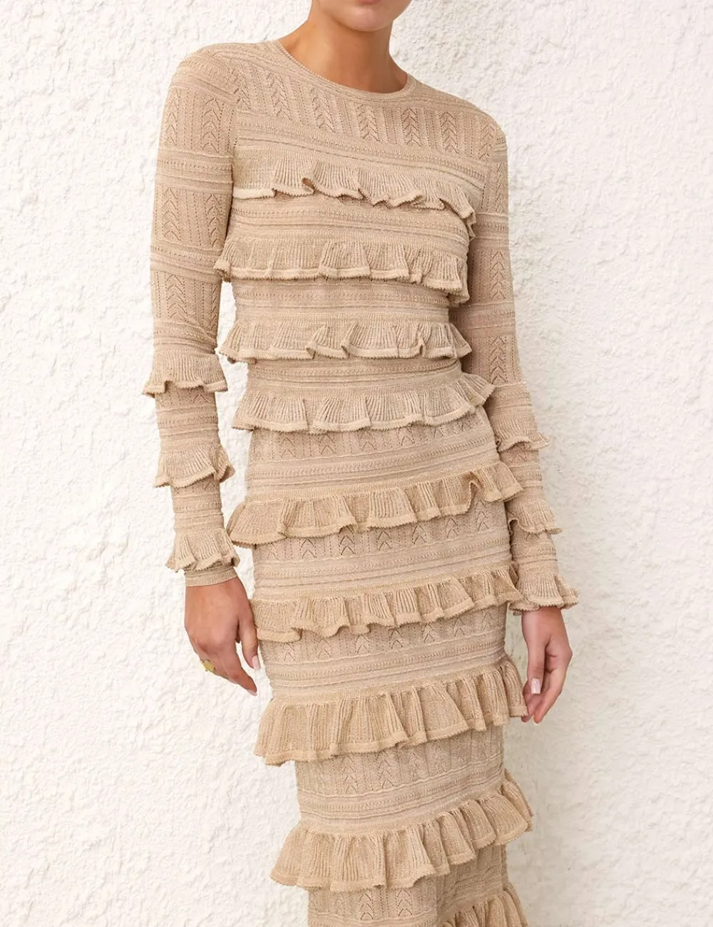 ZIMMERMANN Matchmaker Ruffle Top-Women Knitwear