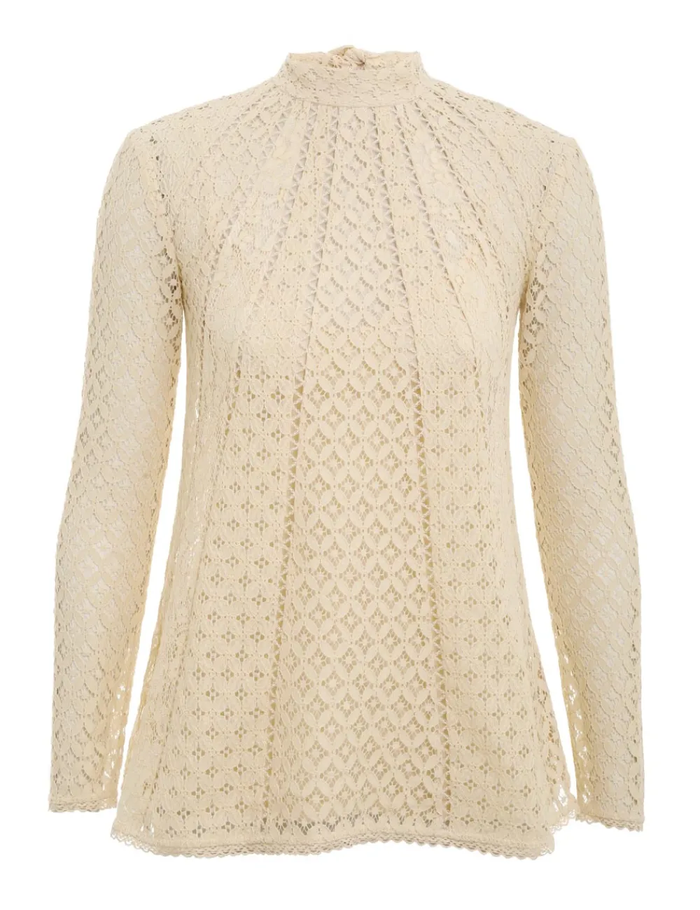ZIMMERMANN Luminosity Lace Paneled Blouse-Women Tops