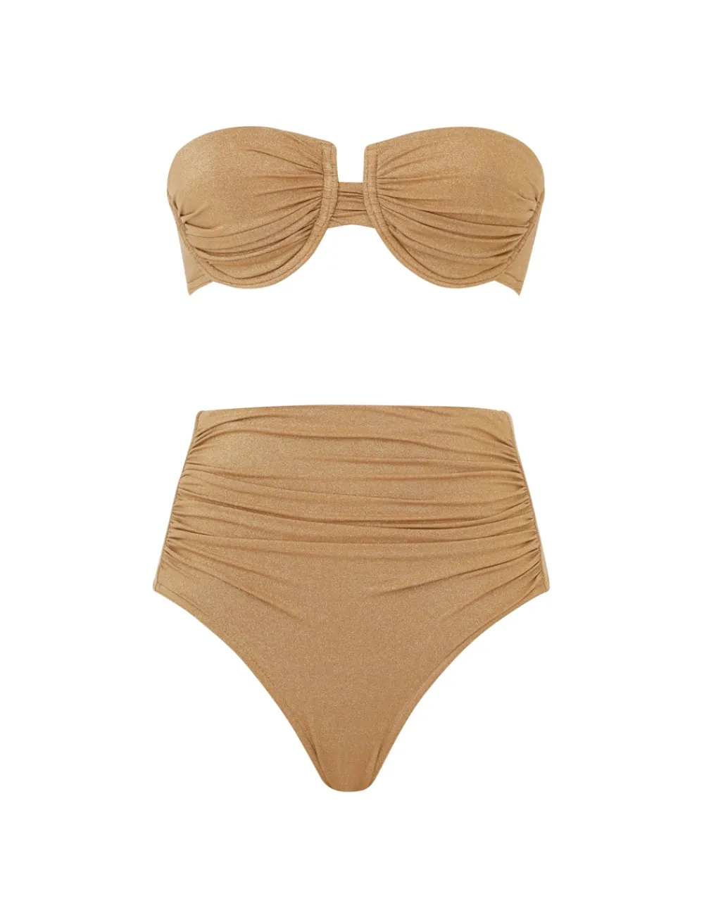 ZIMMERMANN Junie Lurex Gathered Bikini-Women Bikinis