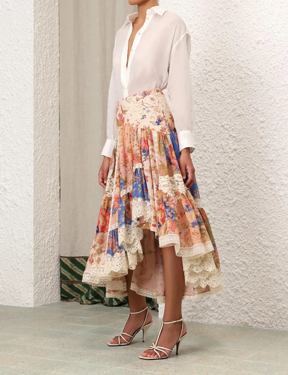 ZIMMERMANN August Asymmetric Skirt-Women Clothing