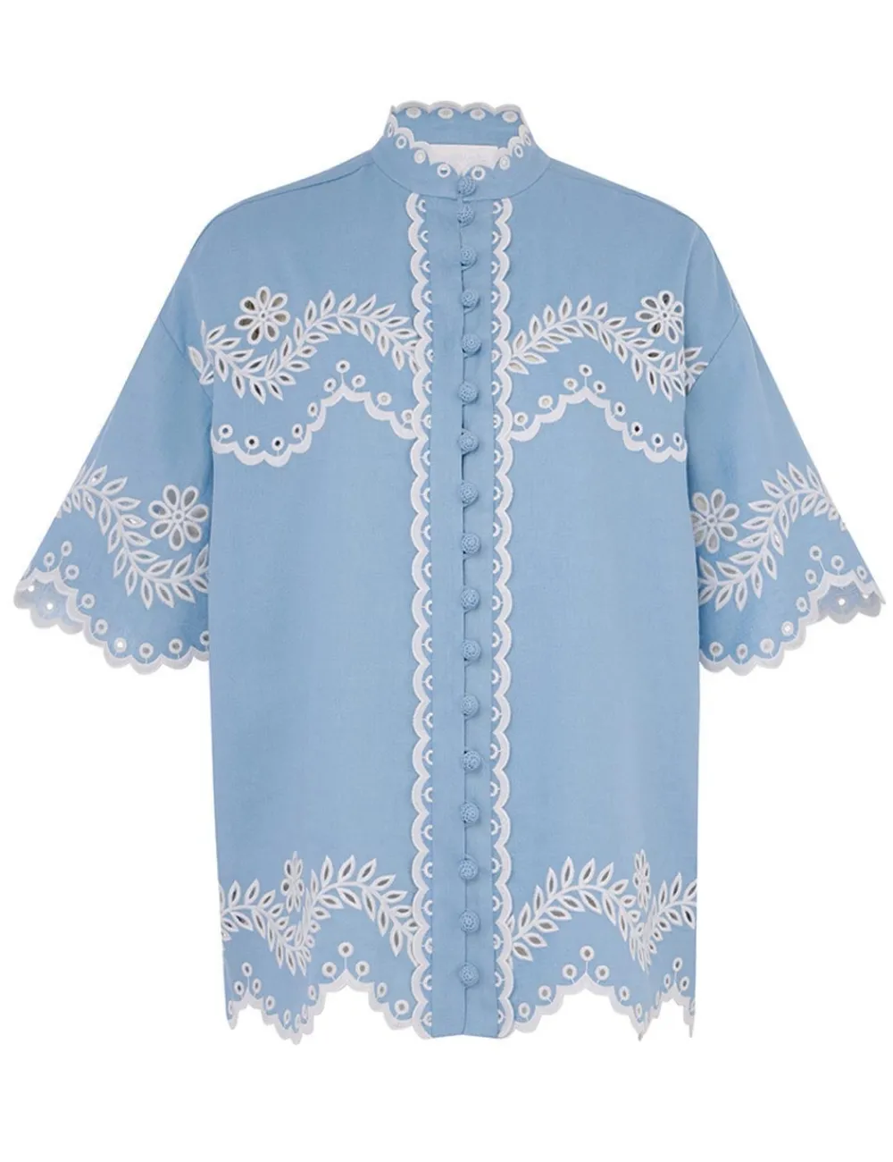 ZIMMERMANN Junie Embroidered Shirt-Women Tops